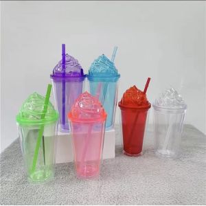 Buy cheap Double Wall Plastic Acrylic Insulated Tumbler With Lid And Straw from wholesalers