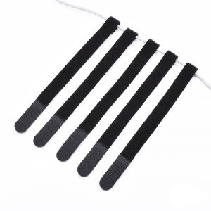 Buy cheap Black Back To Back Hook And Loop P Shaped Hook And Loop Tape For Data Cable And Computer Cable from wholesalers