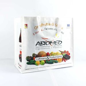 Buy cheap Grocery Polypropylene Woven Bags White With Silk Screen Printing 145Gsm from wholesalers
