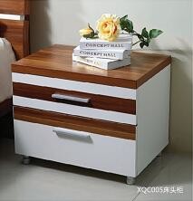 Buy cheap Metal Handles Nightstands Bedside Tables Particle Board With Melamine Material product