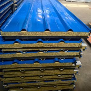 Buy cheap Modern Style Glass Wool Insulation Rockwool Sandwich Panel With Chemical Resistance Long Lasting from wholesalers