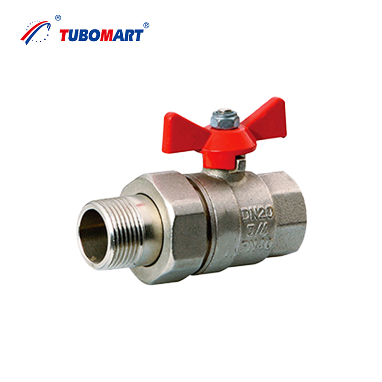 Buy cheap TUBOMART OEM ISO9001 Certified Brass Ball Valve Butterfly Handle Female Thread 1/2''-2'' Nickel Plated 3-Year Warranty for Water from wholesalers