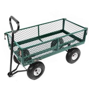 Beige Portable Trolley Cart Great for Camping and Beach Mesh Structure