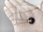 Buy cheap Dark Blue Lapis Lazuli  Luxury Gold Jewelry 18K Real Gold Chains With Pendants from wholesalers