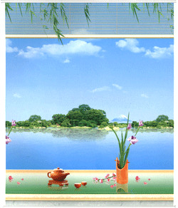 Buy cheap Spring Polyester Patterned Roller Blind Manual Control Embossed product