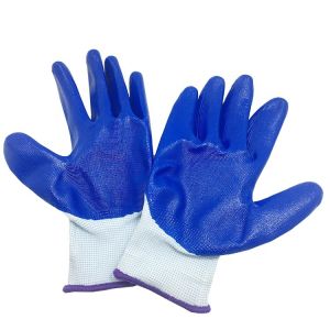 Buy cheap 43 Grams Polyester Liner Nitrile Work Gloves High Temperature Resistance from wholesalers