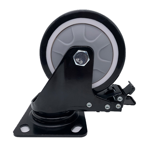 Quality 5 Inch PU Tread  Swivel Caster with Brake for sale