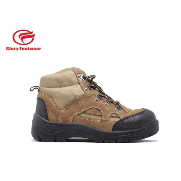 Quality Suede Leather Brown Steel Toe Work Sneakers For Hard Place Steel Cap Safety for sale