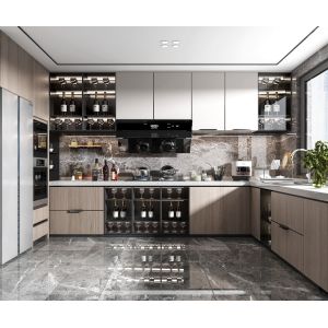 Buy cheap Free Customization Modern Sintered Stone Island Table Modular Kitchen Cabinets from wholesalers