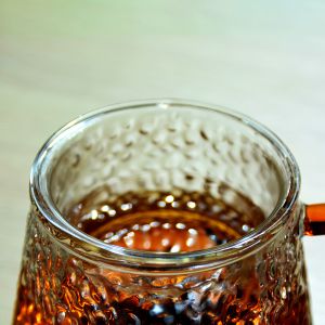 Buy cheap Handmade Glass Tea Mug With Embossed pattern High Borosilicate GlassTea Cup Tumbler Drinking Glasses from wholesalers