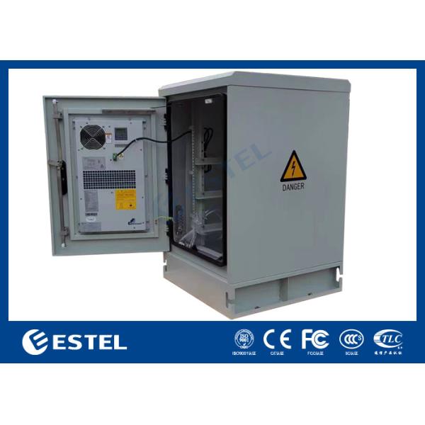 Buy cheap 16U Outdoor Floor Enclosure Single Wall Galvanized Steel One Front Door With Air Conditioner from wholesalers