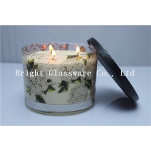 Buy cheap Glass Candle Holder With Wax , Candle Jar With Lid Cover from wholesalers