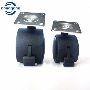 25mm Wheel Width Rotatable Caster Wheels With Total Lock Brake