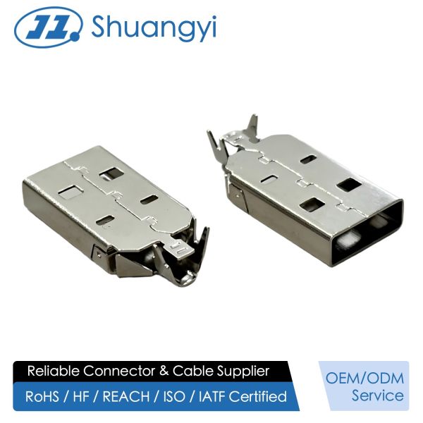 Buy cheap USB 2.0 AM Dual-Piece Connector | Brass Shell, Ni Plated 80u”, Wire Cable Electrical Signal Connector for PCB, Power & Automotive Applications from wholesalers