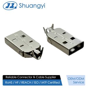 Buy cheap USB 2.0 AM Dual-Piece Connector | Brass Shell, Ni Plated 80u”, Wire Cable Electrical Signal Connector for PCB, Power & Automotive Applications from wholesalers