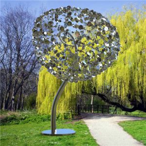 Buy cheap 3m Metal Tree 316L Stainless Steel Sculptures Garden Modern Mirror Polishing from wholesalers