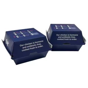 Buy cheap Customized Burger Box Corrugated Paper Foldable Disposable Fast Food ECO-Friendly Packaging Food Container with Embossing from wholesalers