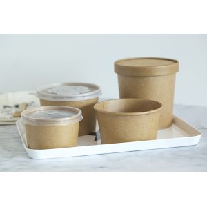 Buy cheap PE Coated Bamboo Fiber Microwaveable Paper Salad Bowl With PP Lids from wholesalers