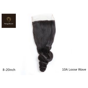 Buy cheap 20.32cm 8 inch Loose Wave Remy Human Hair Closure Environmental Friendly from wholesalers