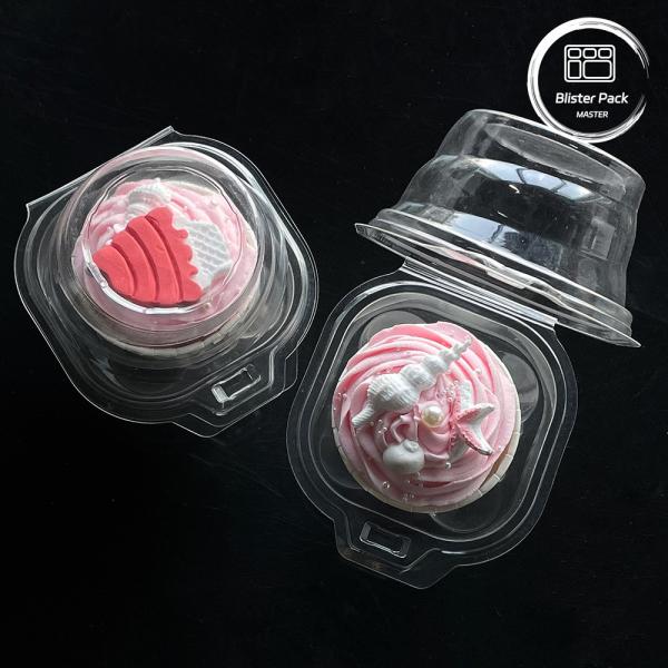Buy cheap Transparent Hinged Clamshell Disposable Plastic Food Containers Single Cupcake Holders from wholesalers