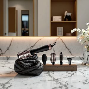 Buy cheap 1200W Power Hair Dryer Brush with 3 Temperature Levels and 220~240V Voltage for Easy Hair Styling from wholesalers