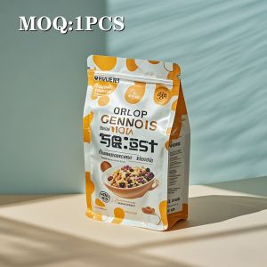 Custom OEM ODM Stand up Pouch Mylar Bags for 100g Fruit Powder with Clear Window