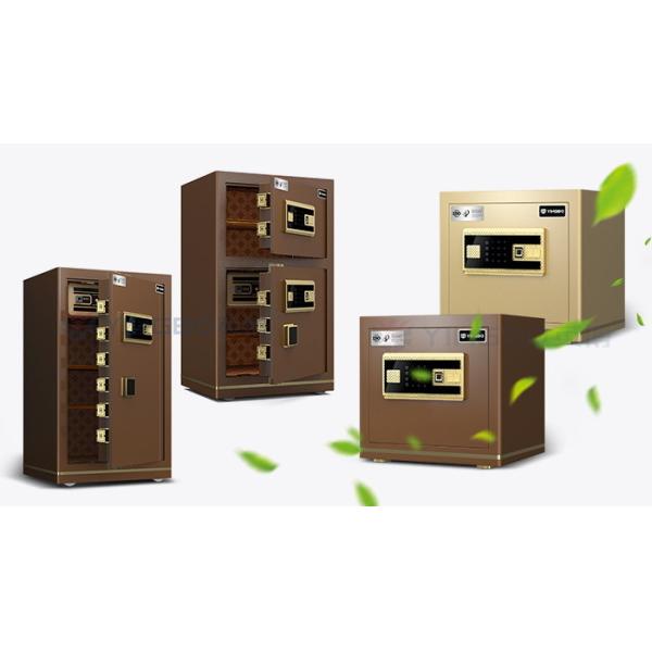 Coffee Solid Steel Office Safe Box Dual Alarm Fingerprint Safe Box YB/N7-35