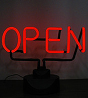 Neon table sculpture - Open