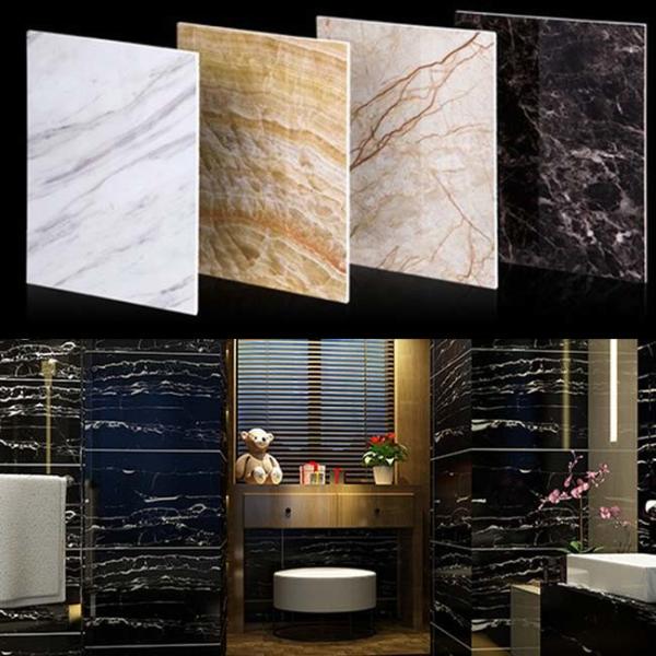 Quality 1220x2440 PVC Imitation Marble Sheet Waterproof Alternative Board Wall Sheet for sale