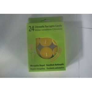 Buy cheap 24pk Yellow Citronella tealight scented candle with the printed box from wholesalers