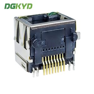 Buy cheap DGKYD561188DB1A15SBU4 Single Port Connector Network Socket 1X1 8P8C SMD With Light Strip Shielded Patch RJ45 Interface from wholesalers