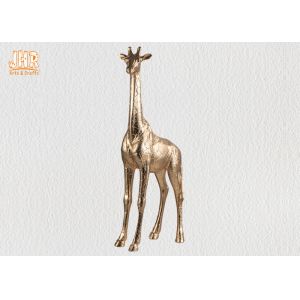 Buy cheap Gold Leaf Fiberglass Giraffe Sculpture Standing Animal Figurines Table Statue product