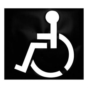 Buy cheap Custom Printed Wheelchair Stencil PVC Stencil Black Handicap Paint Stencils from wholesalers