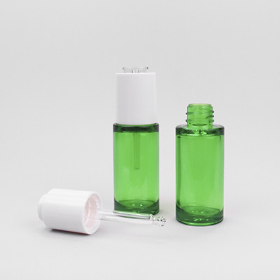 Buy cheap 30ml Transparent Green Cosmetic Dropper Bottles For Essential Oils from wholesalers