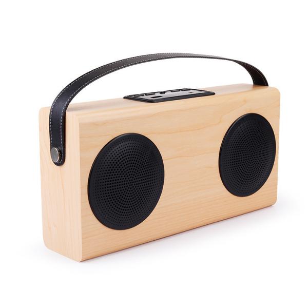 Buy cheap 4000mAh Battery Capacity Real Wood Speakers with Portable Hanger & Power Bank Function from wholesalers