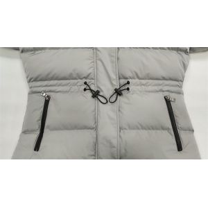 Buy cheap Grey Ladies Long Puffer Coat With Fur Hood Quilted from wholesalers