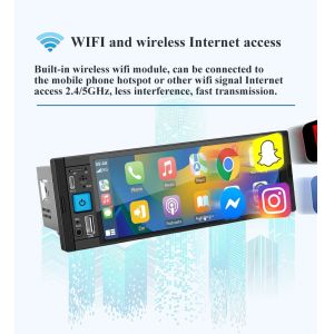 Video Player 6.86" Car Screen Player with Android Auto GPS Navigation and Radio