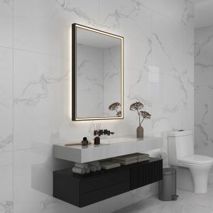 Modern Touch Screen LED Smart Wall Mounted Custom Shape Bathroom Mirror For