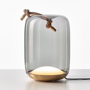 Nordic Designer Glass Art Table Lamps for Bedroom Lamp LED Bedside Knot Cilindro