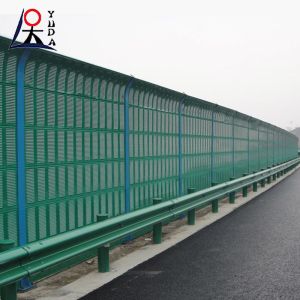 Green Transparency Road Noise Barrier Wall Fence / Highway Noise Barrier Wall