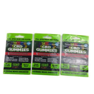 Buy cheap Mylar Flat Bag Plastic Pouches Packaging Three Side Sealed Hanging Hole For Cbd Gummies from wholesalers