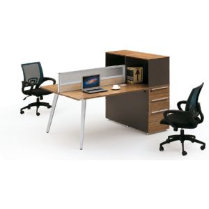 Buy cheap modern two person office workstation with storage from wholesalers