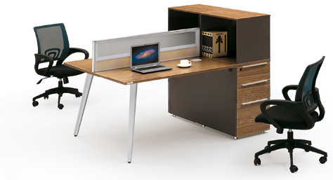 Buy cheap modern two person office workstation with storage from wholesalers