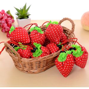 Buy cheap Ecological Drawstring Tote Bags Cute Strawberry Portable For Super Market from wholesalers