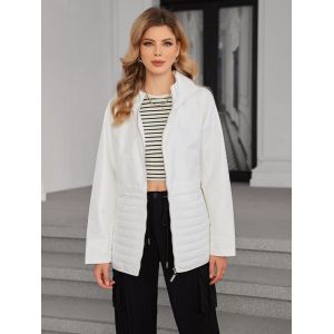 Buy cheap Moderate Style Short Length Coat Short and Sophisticated,Clothes with drawstrings, Figure-flattering design, Fabric panel style from wholesalers