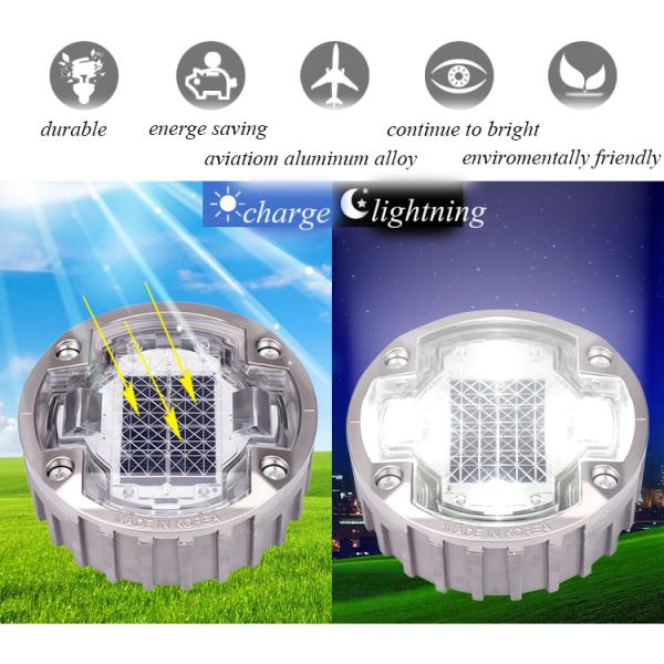 Aluminum Solar Road Stud 123x48.5mm IP68 Waterproof with 6 LEDs