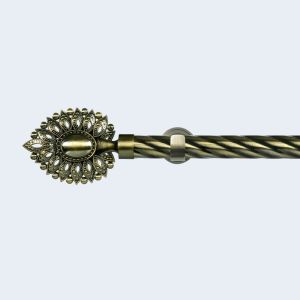Buy cheap Anti-Brass 28mm Peacock Tail Finial 6m Iron Curtain Pole With Whole Set Accessories from wholesalers
