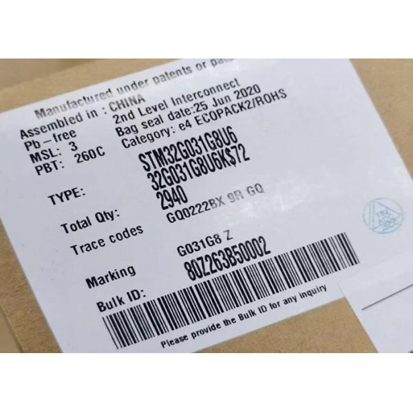 Buy cheap Microcontroller MCU STM32G031G8U6 64MHz ARM Microcontrollers IC UFQFPN-28 Package from wholesalers