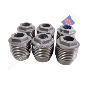Buy cheap Strong Anti Corrosion Tungsten Carbide Nozzle Outer Hexagon Threaded Injection Molding product