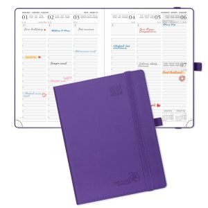 2024 Custom Weekly Planner Medium size 6.5''x 8.5'' Purple Soft Cover
